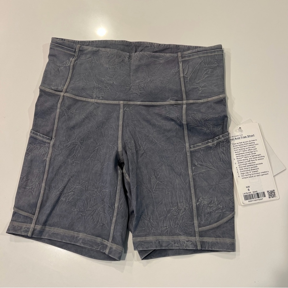 New Lululemon Fast and Free Athletic Shorts To Dye For Collection size 6